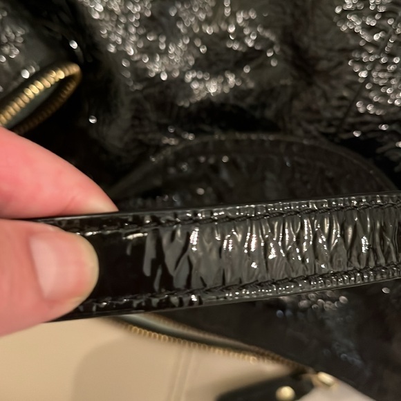 COACH KRISTIN Black Patent Leather Hobo Shoulder Bag Handbag Purse 16013. - Picture 7 of 9